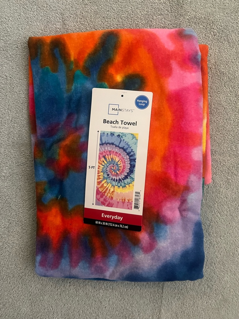 Mainstay Tie Dye Beach Towel